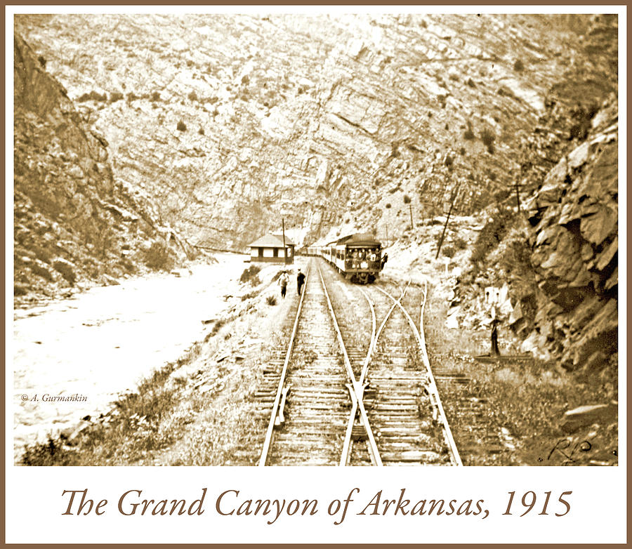 Railroad Grand Canyon of Arkansas, 1915 Vintage Photograph #2 Photograph by A Macarthur Gurmankin