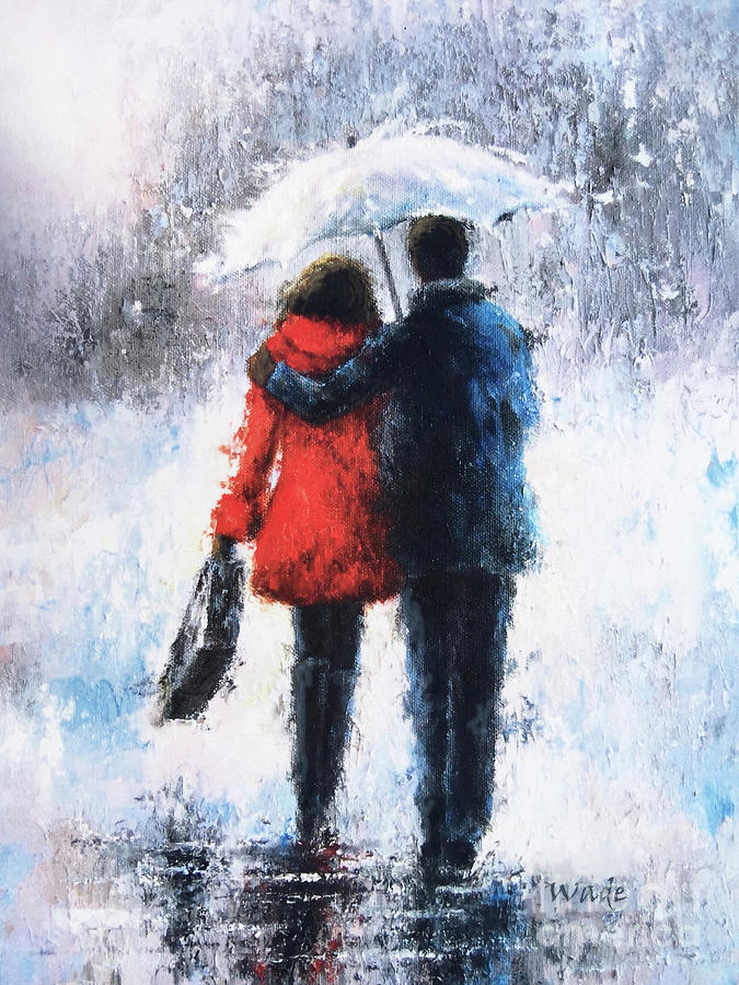 Wedding Gift Painting - Rain Romance II #2 by Vickie Wade