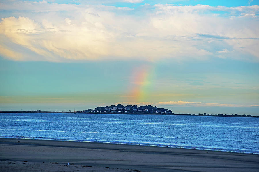 Rainbow over Nahant from Revere Beach Revere MA #2 Photograph by Toby McGuire