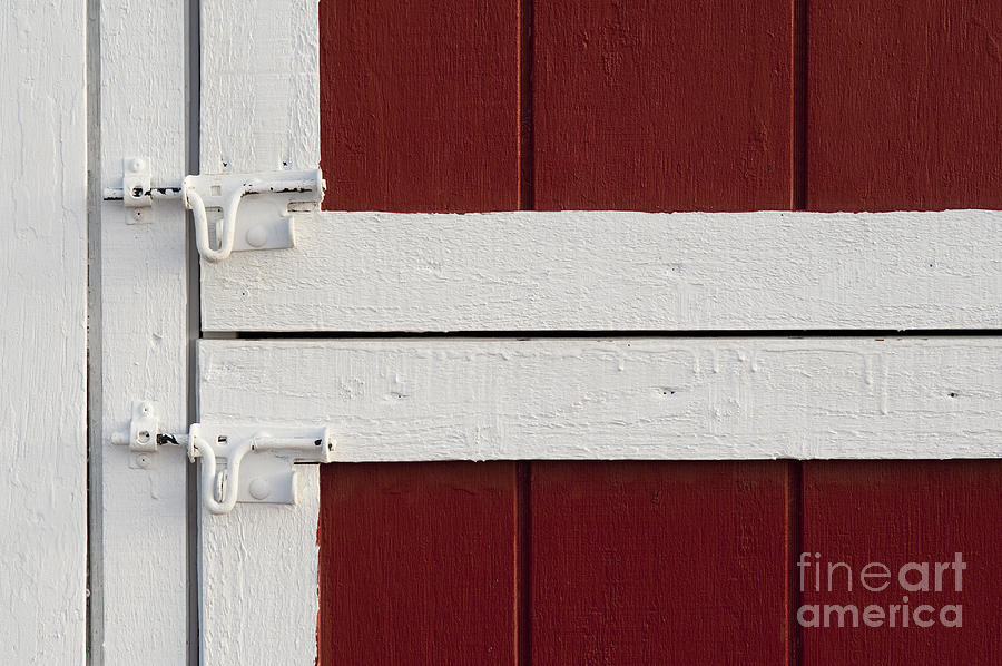 Red and White Barn Latches #2 Photograph by Jim Corwin