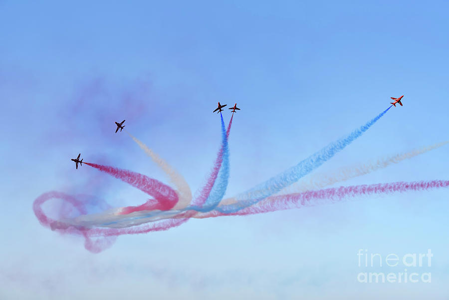Red Arrows aerobatic team  #3 Photograph by George Atsametakis