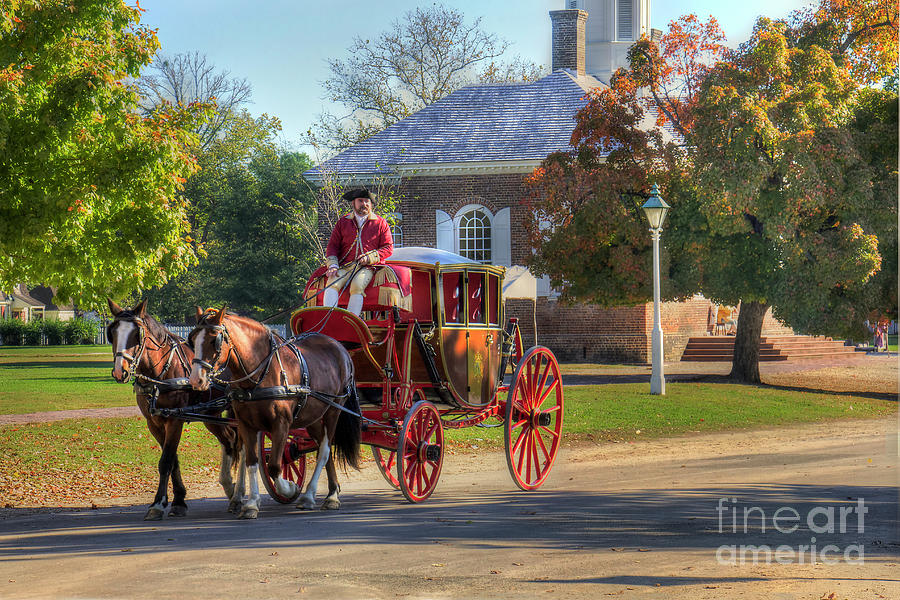 Red Carriage Colonial Williamsburg Photograph by Karen Jorstad