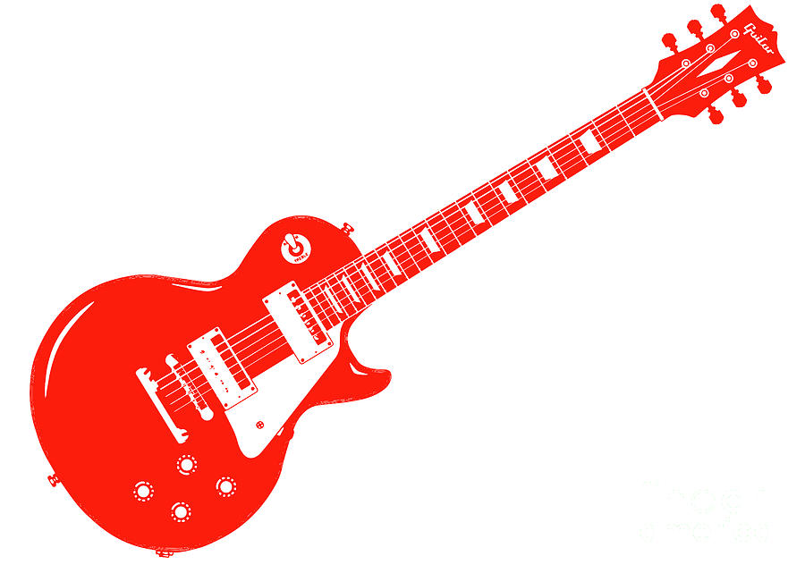 Red Electric Guitar #2 Digital Art by Bigalbaloo Stock - Pixels