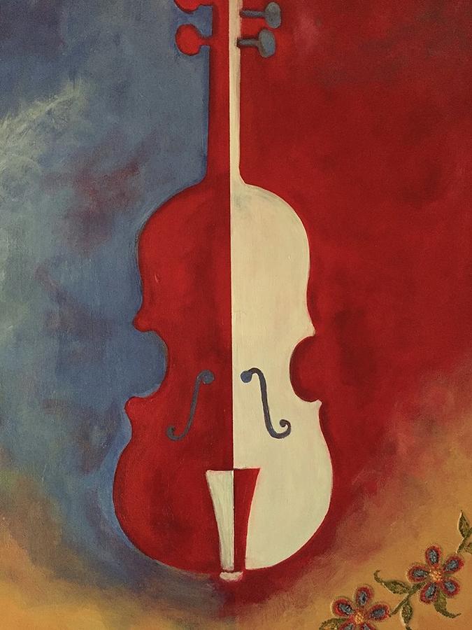 Red Fiddle #2 Painting by Sherry Leigh Williams