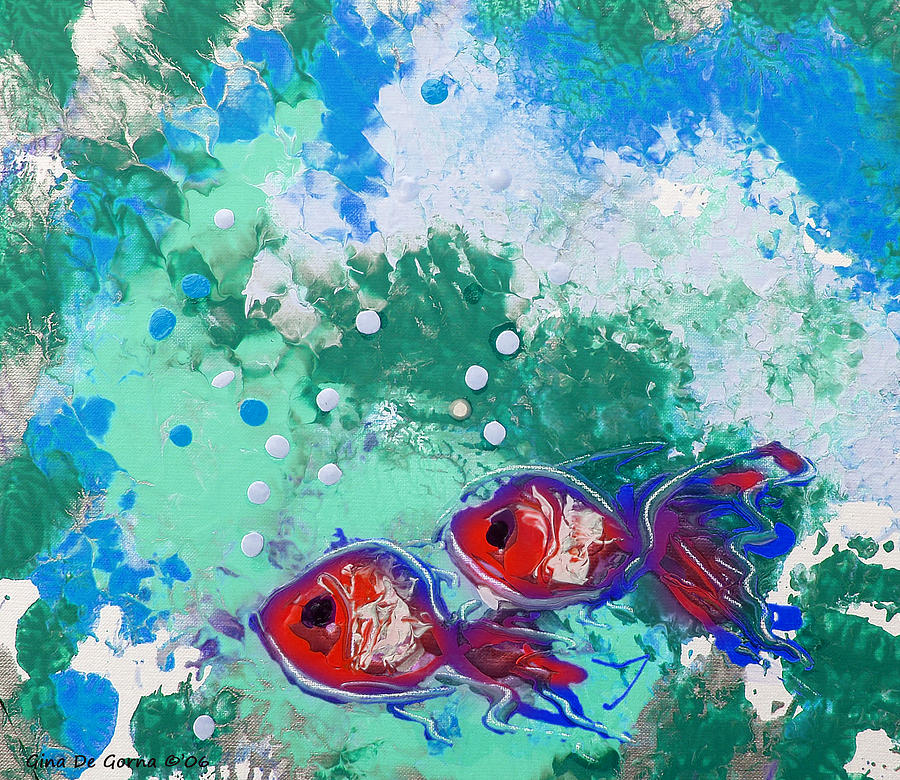 2 Red Fish Painting