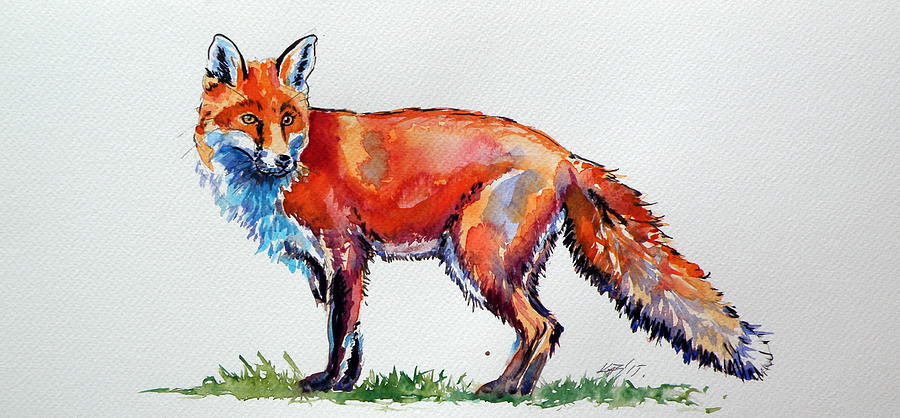 Red fox #2 Painting by Kovacs Anna Brigitta