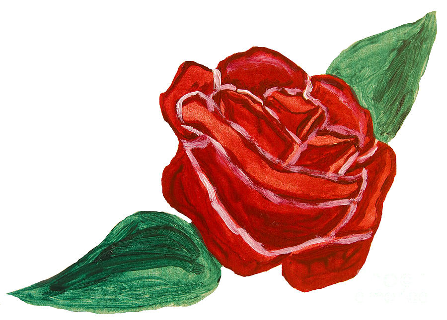 Red rose, painting #2 Painting by Irina Afonskaya