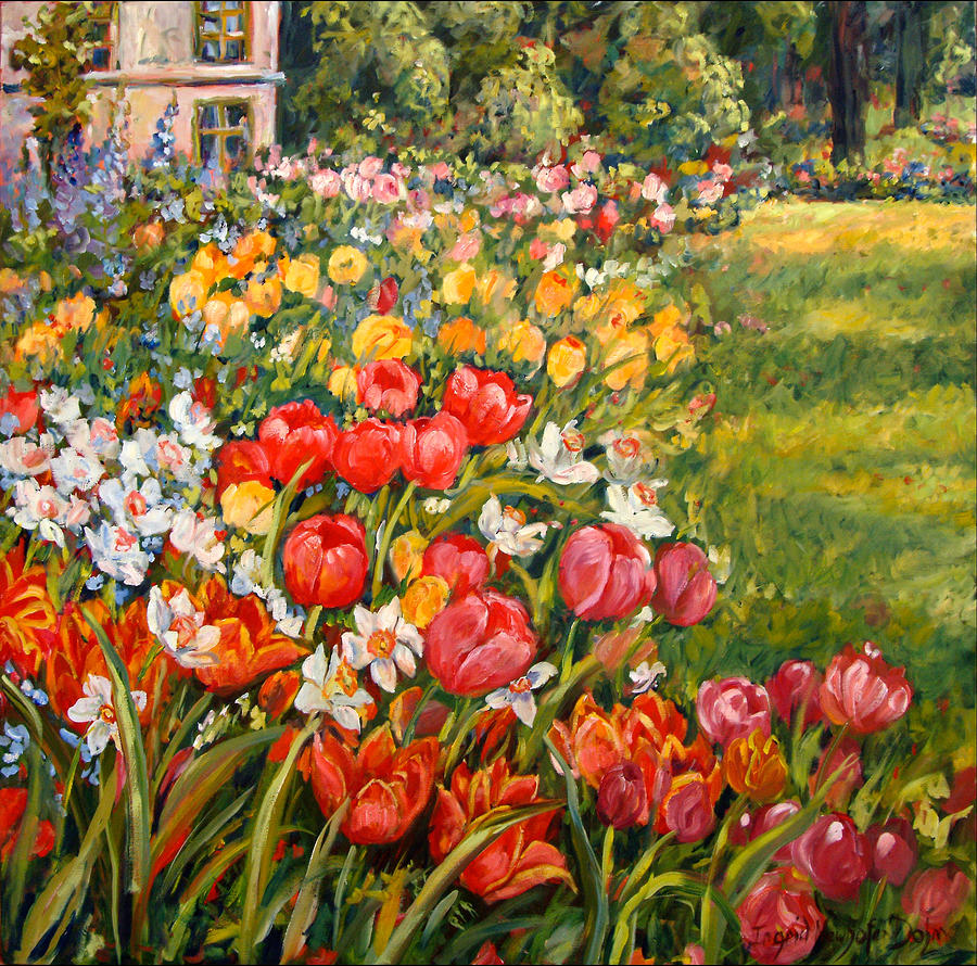 Red Tulips #2 Painting by Ingrid Dohm