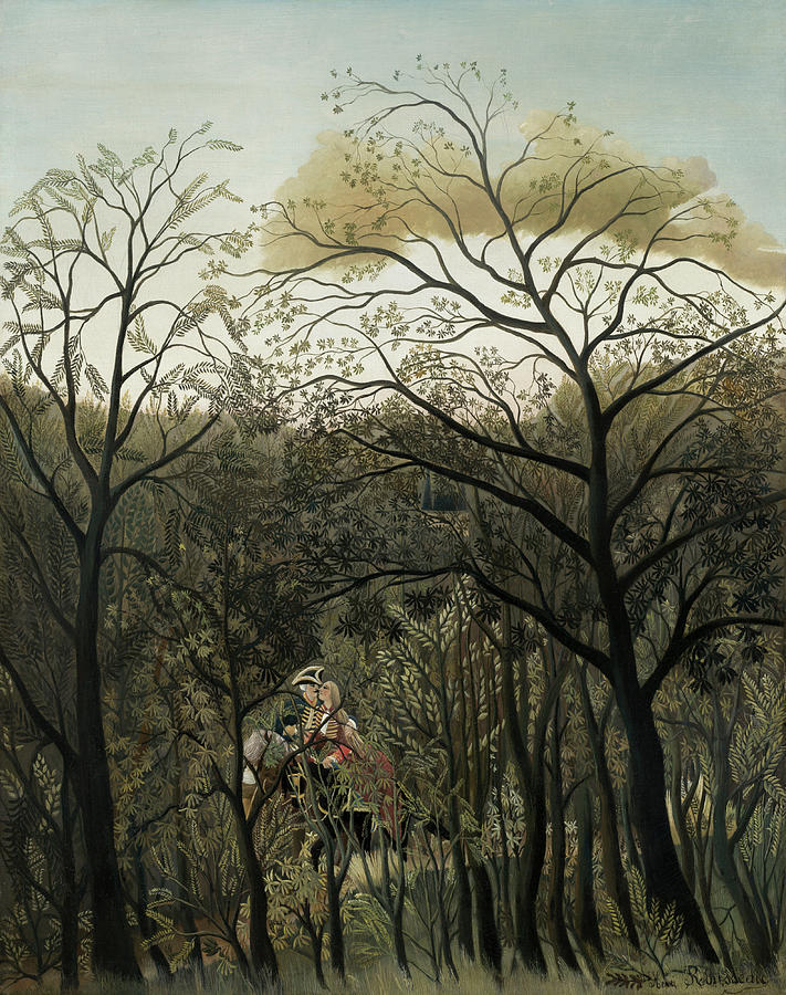 Rendezvous in the Forest #2 Painting by Henri Rousseau