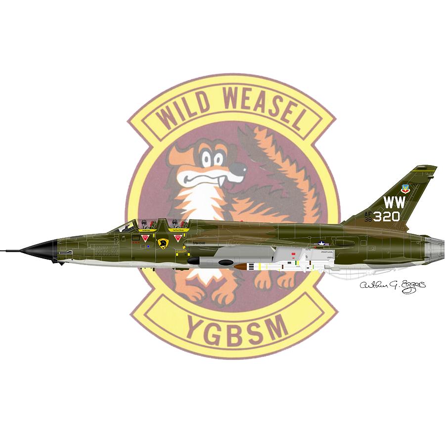 Republic F-105G Thunderchief 561TFS #1 Digital Art by Arthur Eggers
