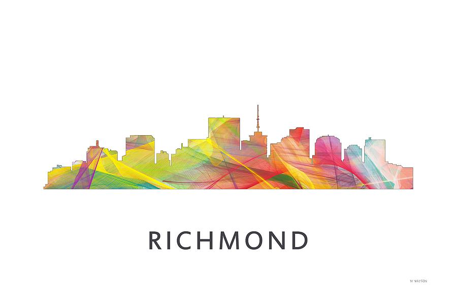 Architecture Digital Art - Richmond Virginia Skyline #2 by Marlene Watson