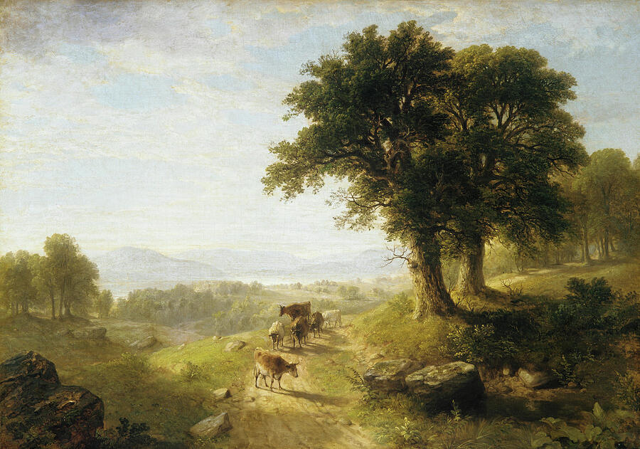 River Scene, from 1854 Painting by Asher Brown Durand
