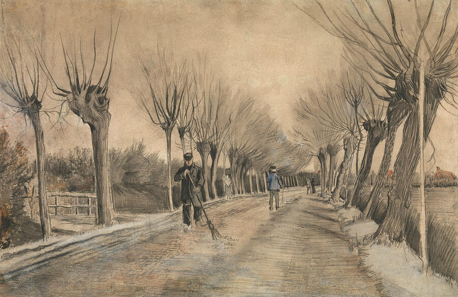 Road in Etten, from 1881 Drawing by Vincent van Gogh