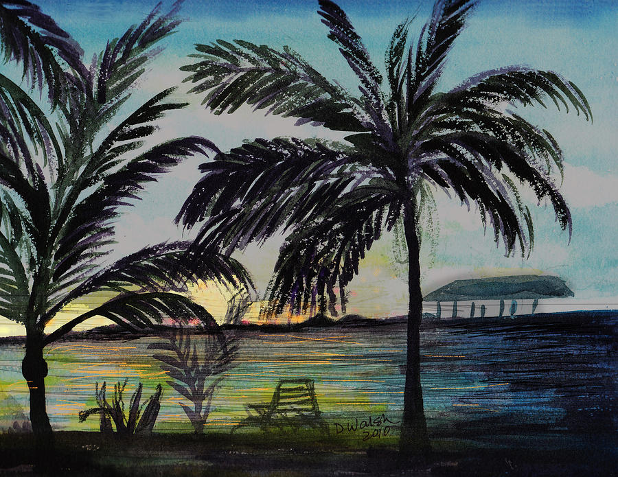Sunset Painting - Roatan Sunset #2 by Donna Walsh