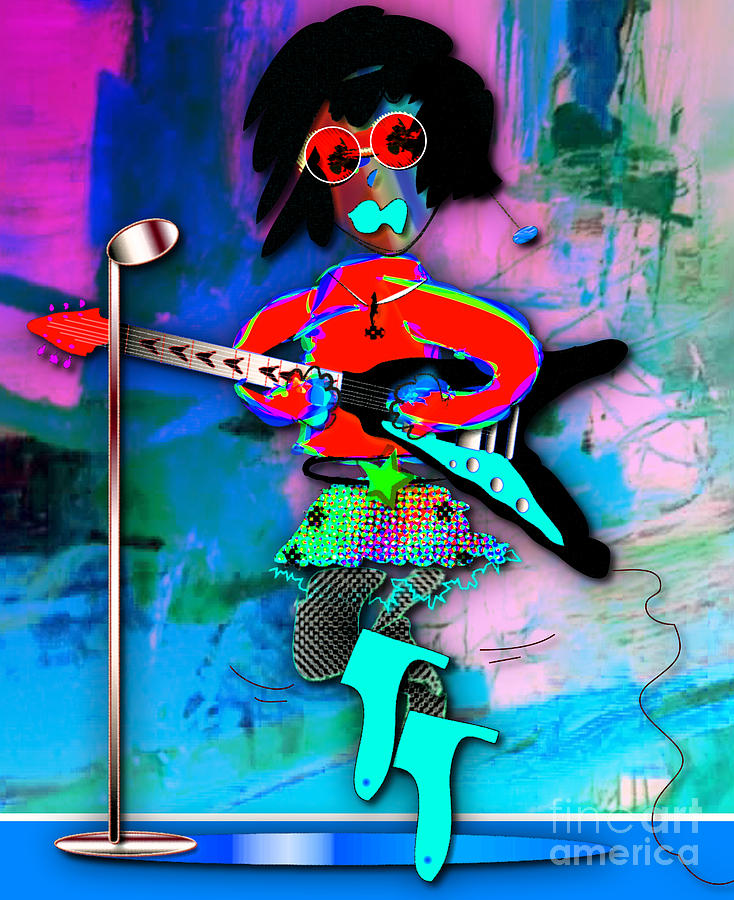 Guitar Still Life Mixed Media - Rocker Lucy Collection #2 by Marvin Blaine