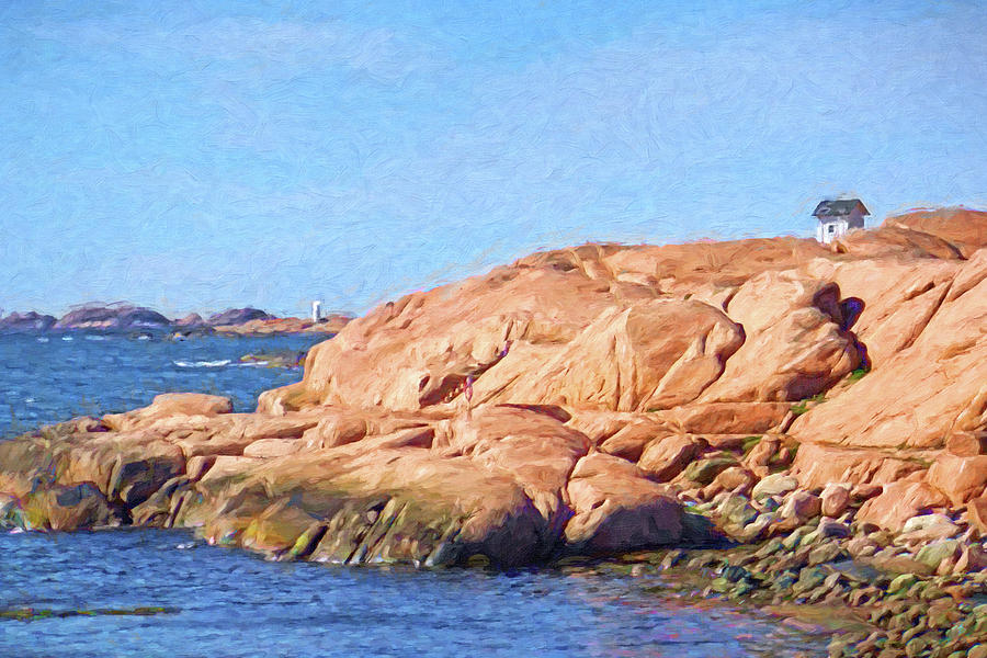 Rocky Coast Sweden #2 Painting by Lutz Baar