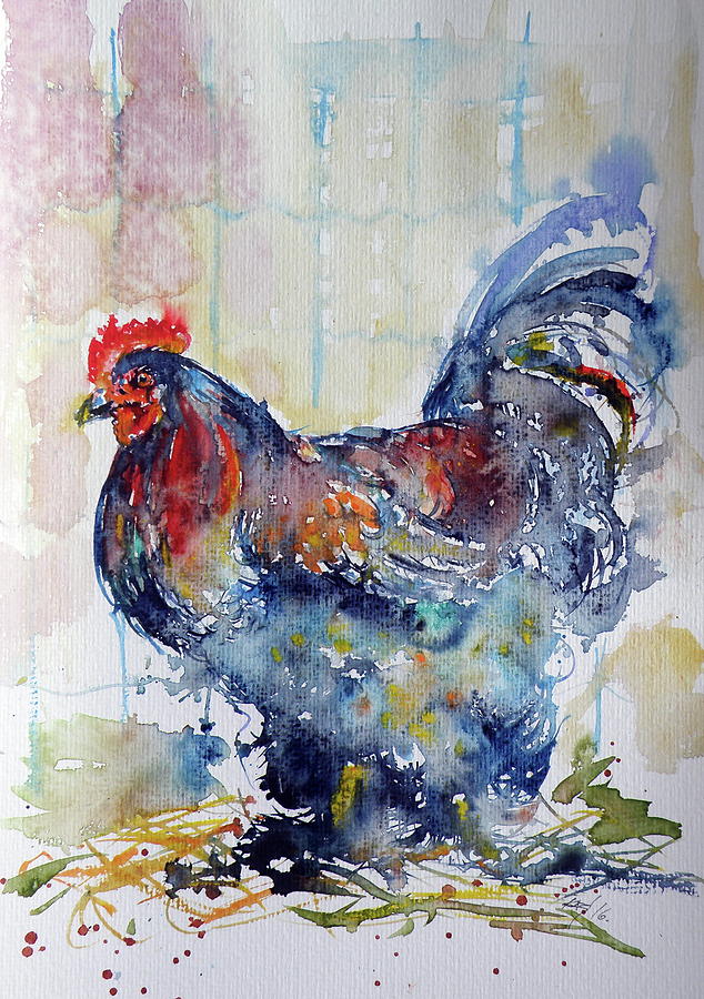 Rooster #2 Painting by Kovacs Anna Brigitta