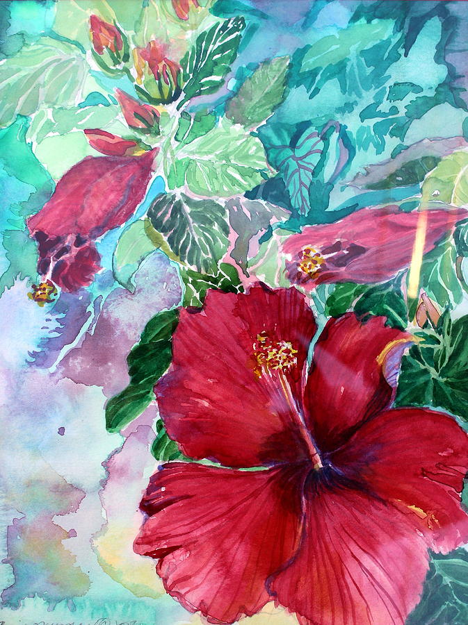 Rose of Sharon #2 Painting by Mindy Newman