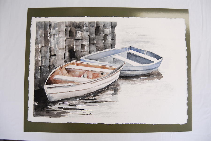 2 Rowboats At Rest Painting by Marti Kuehn