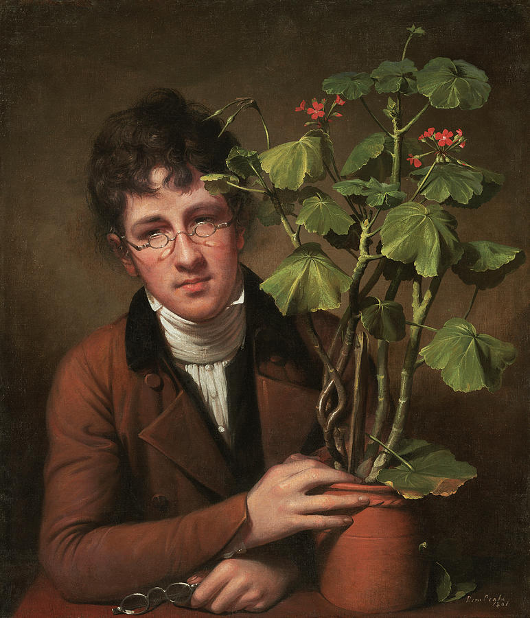 Rubens Peale with a Geranium #2 Painting by Rembrandt Peale