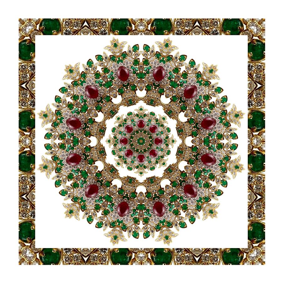 Ruby and Emerald Kaleidoscope #2 Digital Art by Charmaine Zoe