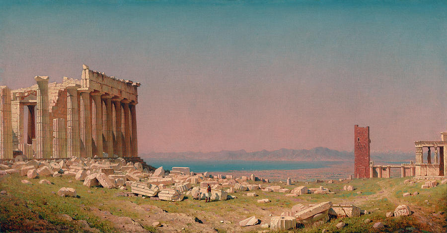Ruins of the Parthenon #2 Painting by Sanford Robinson Gifford
