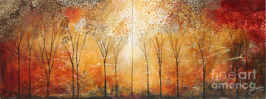 Rustic Woods #2 Painting by Lauren  Marems