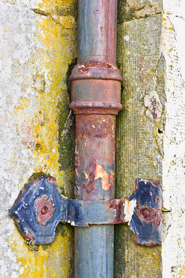 Architecture Photograph - Rusty drainpipe #2 by Tom Gowanlock