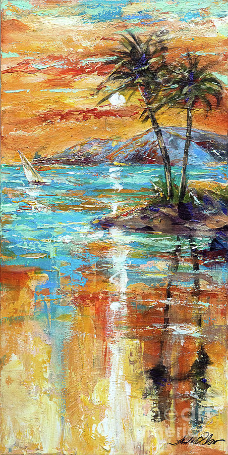 Sailing into the Sunset #2 Painting by Linda Olsen