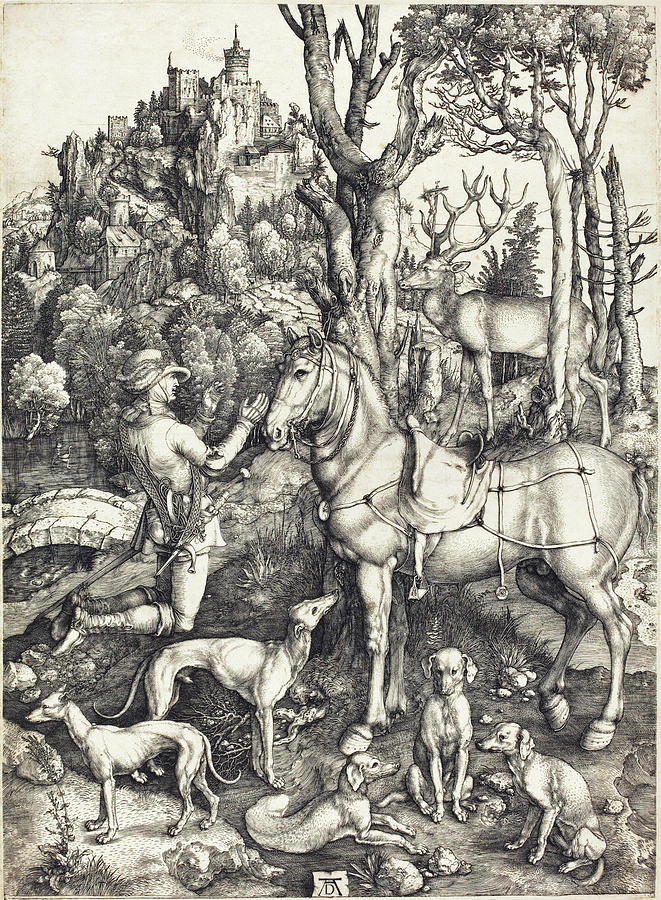 Saint Eustace #2 Drawing by Albrecht Durer
