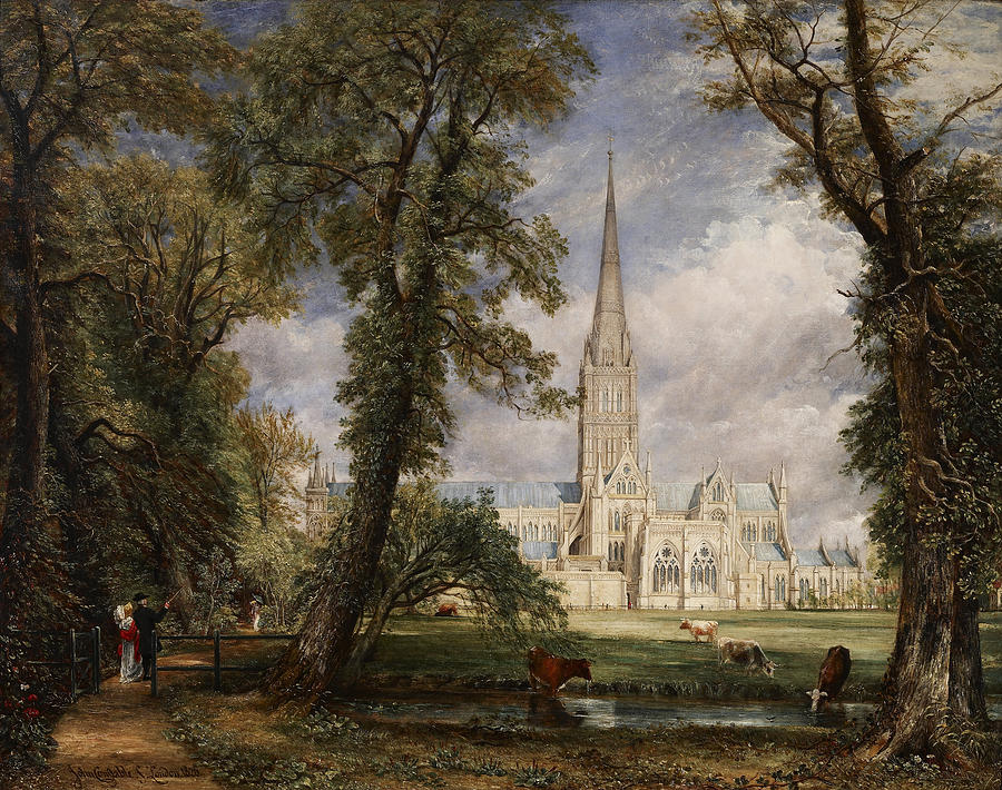 Salisbury Cathedral From The Bishops Garden #2 Painting by John Constable