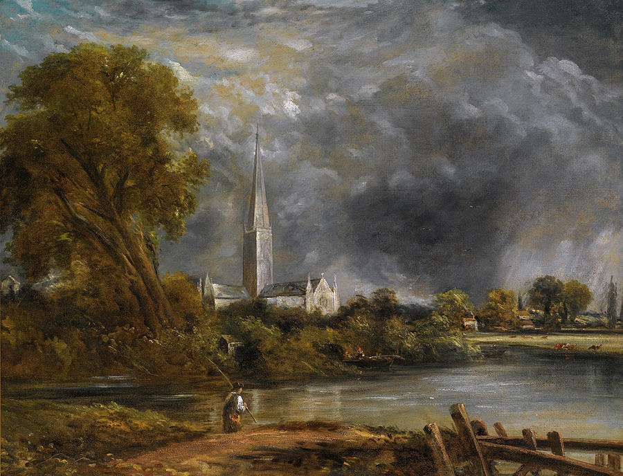 John Constable Painting - Salisbury Cathedral from the Meadows #3 by John Constable
