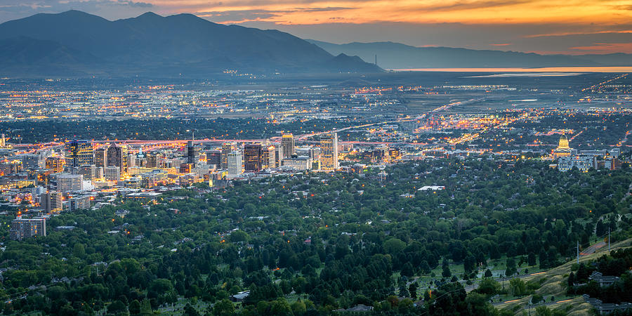 Salt Lake City Photograph - Salt Lake City at Dusk #2 by James Udall
