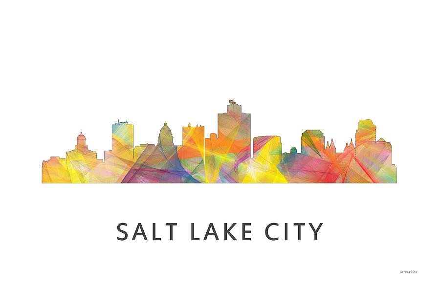 Architecture Digital Art - Salt Lake City Utah Skyline #2 by Marlene Watson
