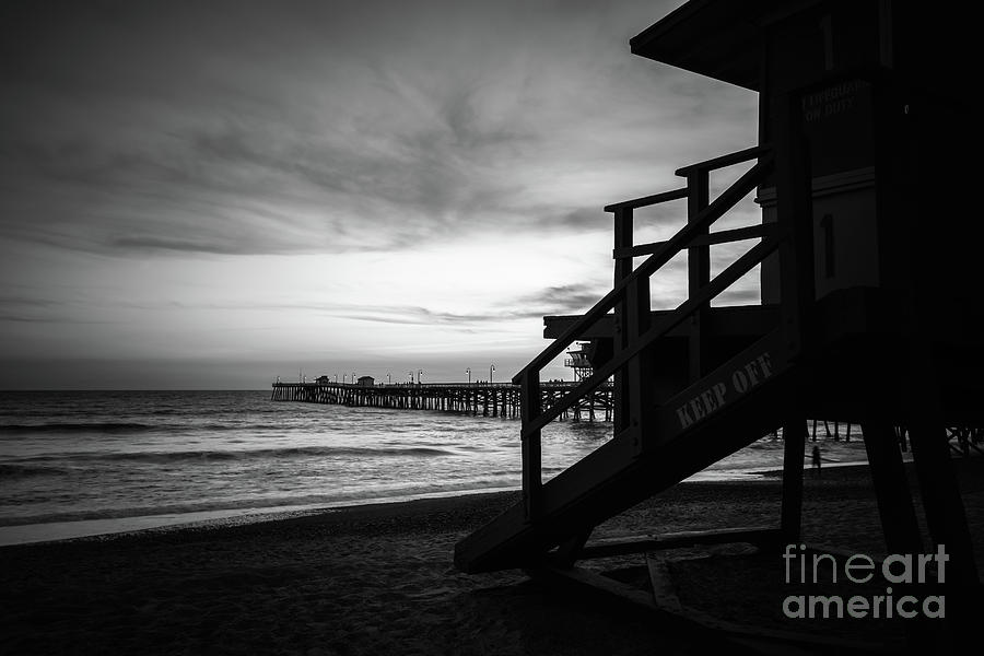 San Clemente Lifeguard Tower One Black and White Photo #2 Photograph by Paul Velgos
