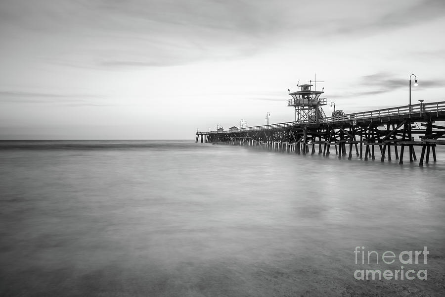 San Clemente Pier Black and White Photo #2 Photograph by Paul Velgos