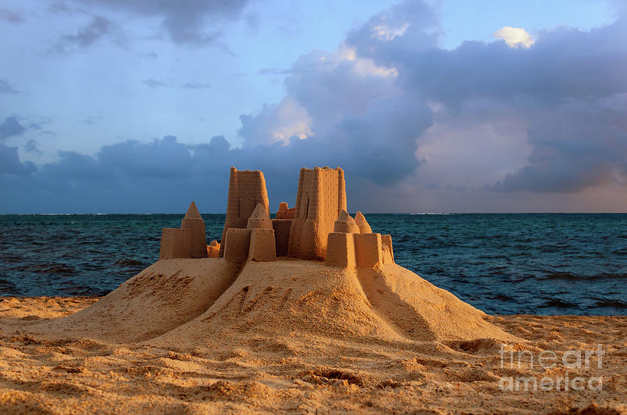 Sand castle in the Caribbean at dawn Photograph by Viktor Birkus | Fine
