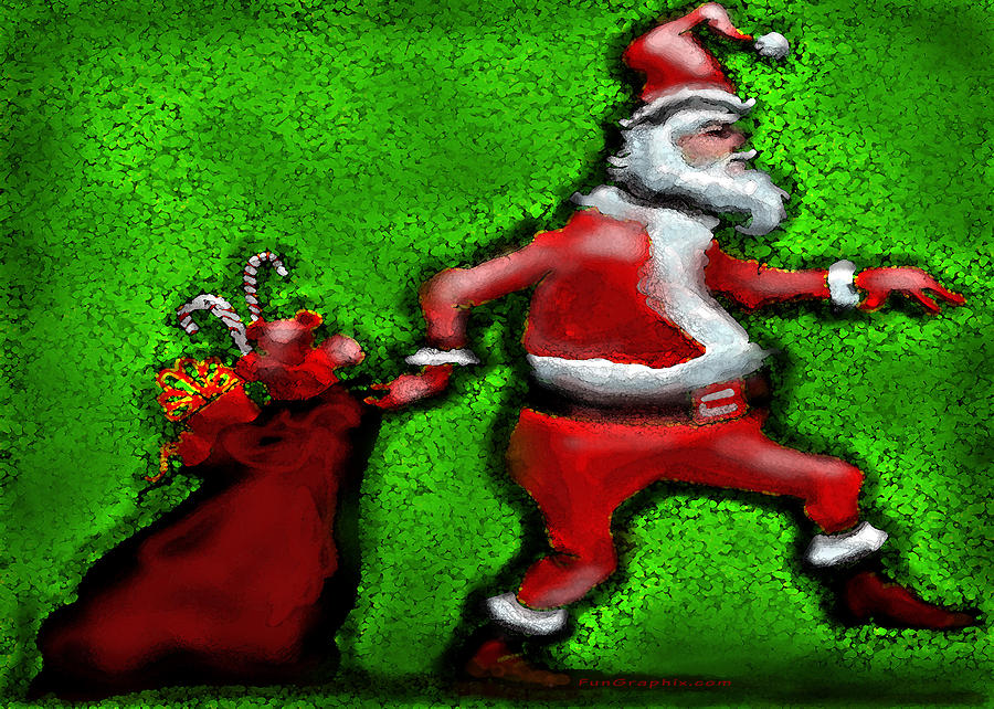 Santa Claus Painting - Santa Claus #3 by Kevin Middleton