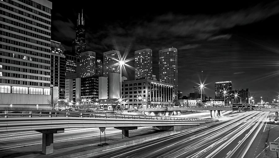 scenes around city of CHicago Illinois at night #2 Photograph by Alex Grichenko
