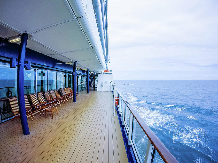 Scenes On Deck Of Cruise Ship Linerin Pacific Ocean #2 Photograph by Alex Grichenko
