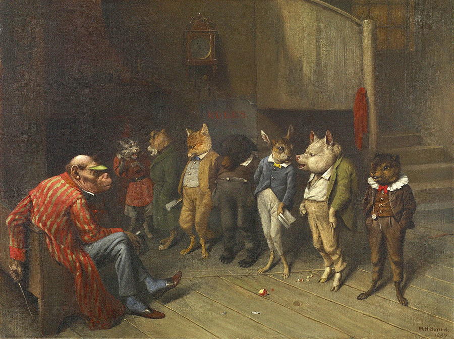 Fantasy Painting - School Rules #2 by William Holbrook Beard Fantasy Painting - School Rules #2 by William Holbrook Beard