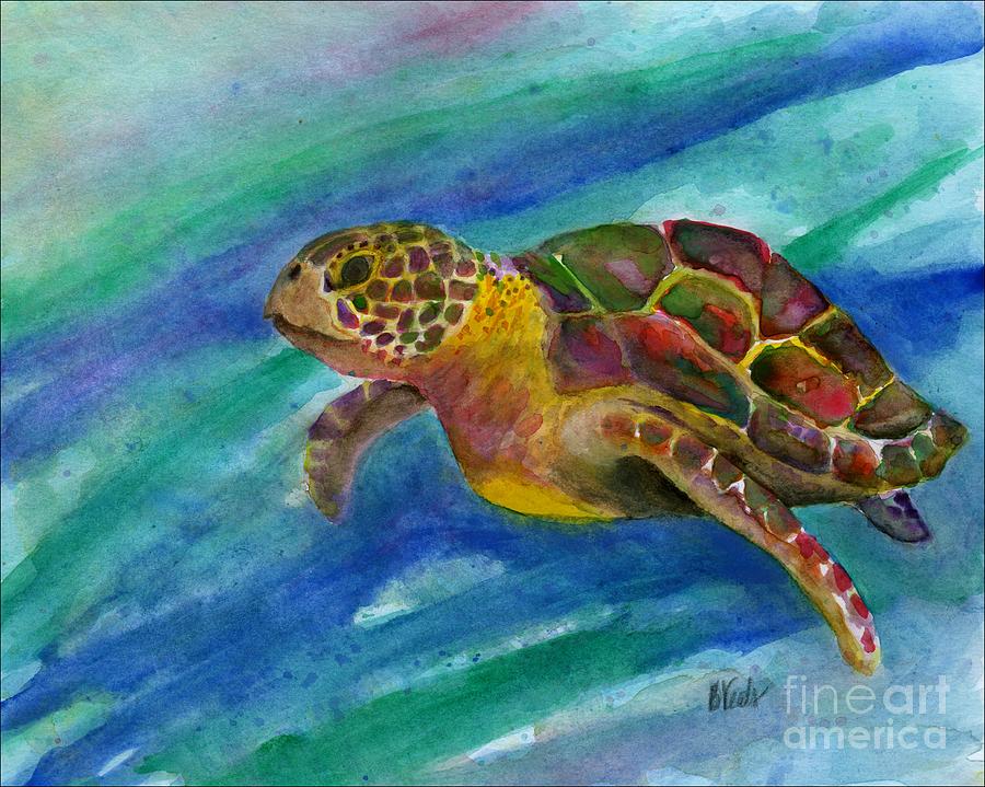 Sea Turtle #1 Painting by Bev Veals