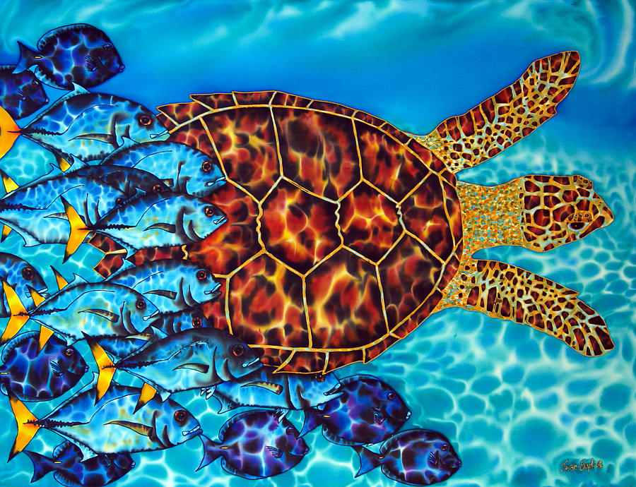 Sea  Turtle Painting by Daniel Jean-Baptiste
