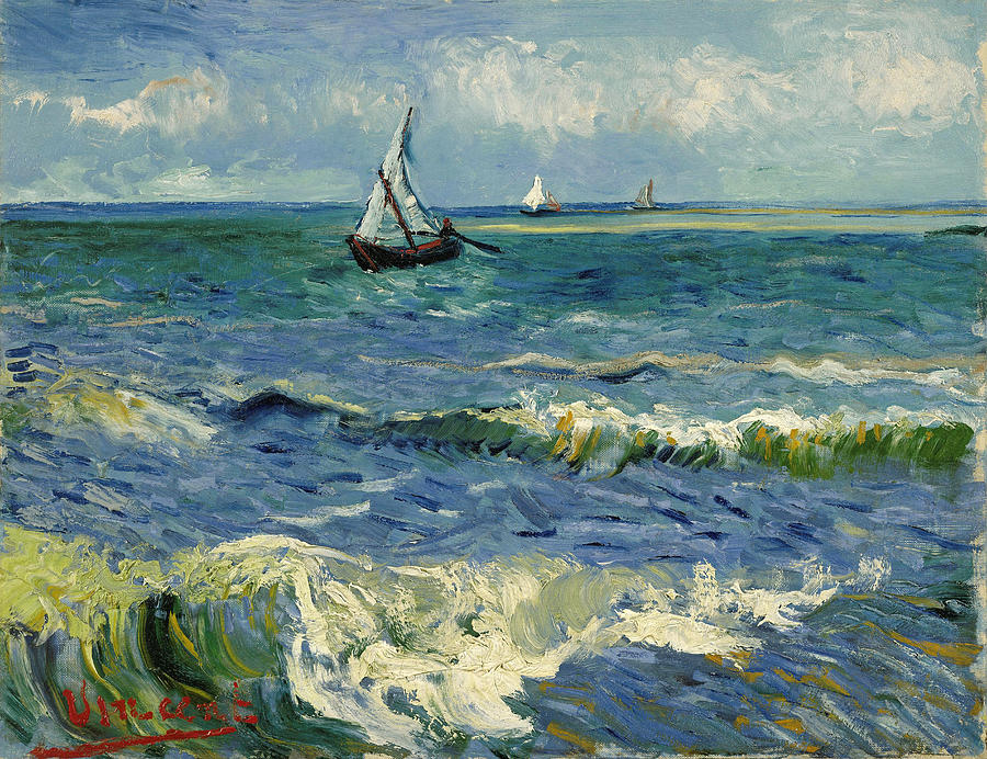 Seascape near Les Saintes-Maries-de-la-Mer #10 Painting by Vincent van Gogh