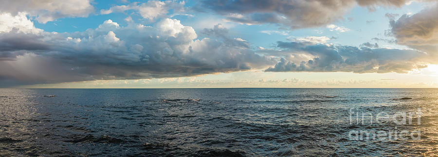 Seascape with clouds at sunset, Andalusia, Spain #2 Photograph by Perry Van Munster