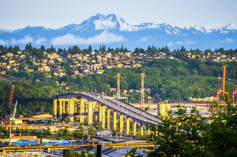 Seattle Washington City Skyline And Streets #2 Photograph by Alex Grichenko