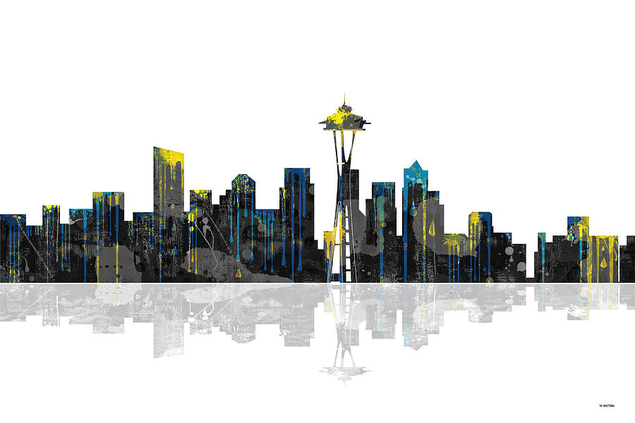 Seattle Washington Skyline #2 Digital Art by Marlene Watson