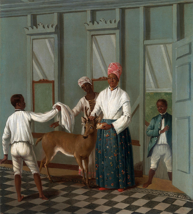 Servants Washing a Deer #3 Painting by Agostino Brunias