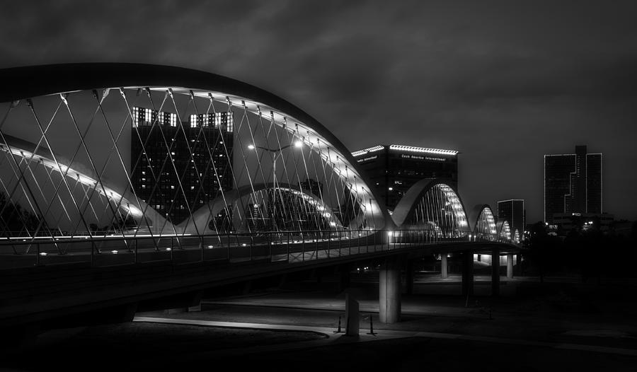 Seventh Street Bridge Night Lights - Fort Worth Texas #2 Photograph by Mountain Dreams