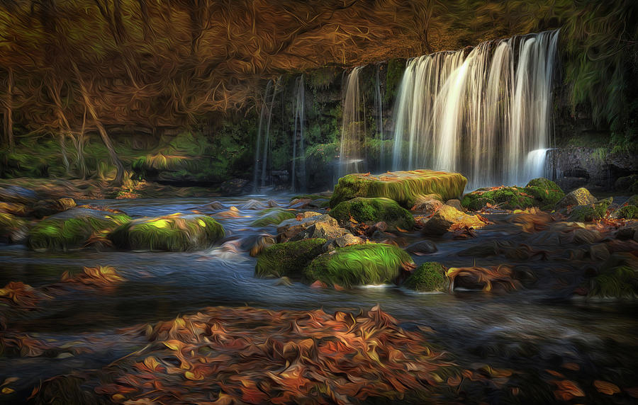 Waterfall Photograph - Sgwd Ddwli Uchaf waterfall #2 by Leighton Collins